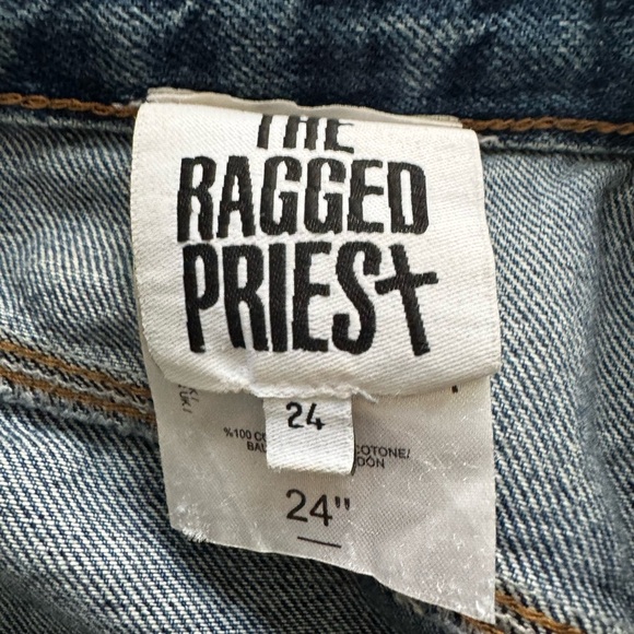 The Ragged Priest Dark Blue Straight Leg Jeans with Star Patches - Picture 5 of 6